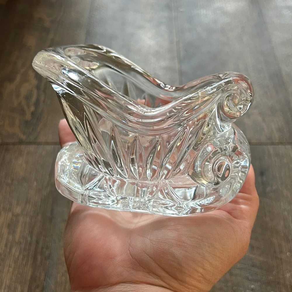 Crystal Sleigh Votive Candle Holder USA Centerpiece‎ Winter Christmas Holiday